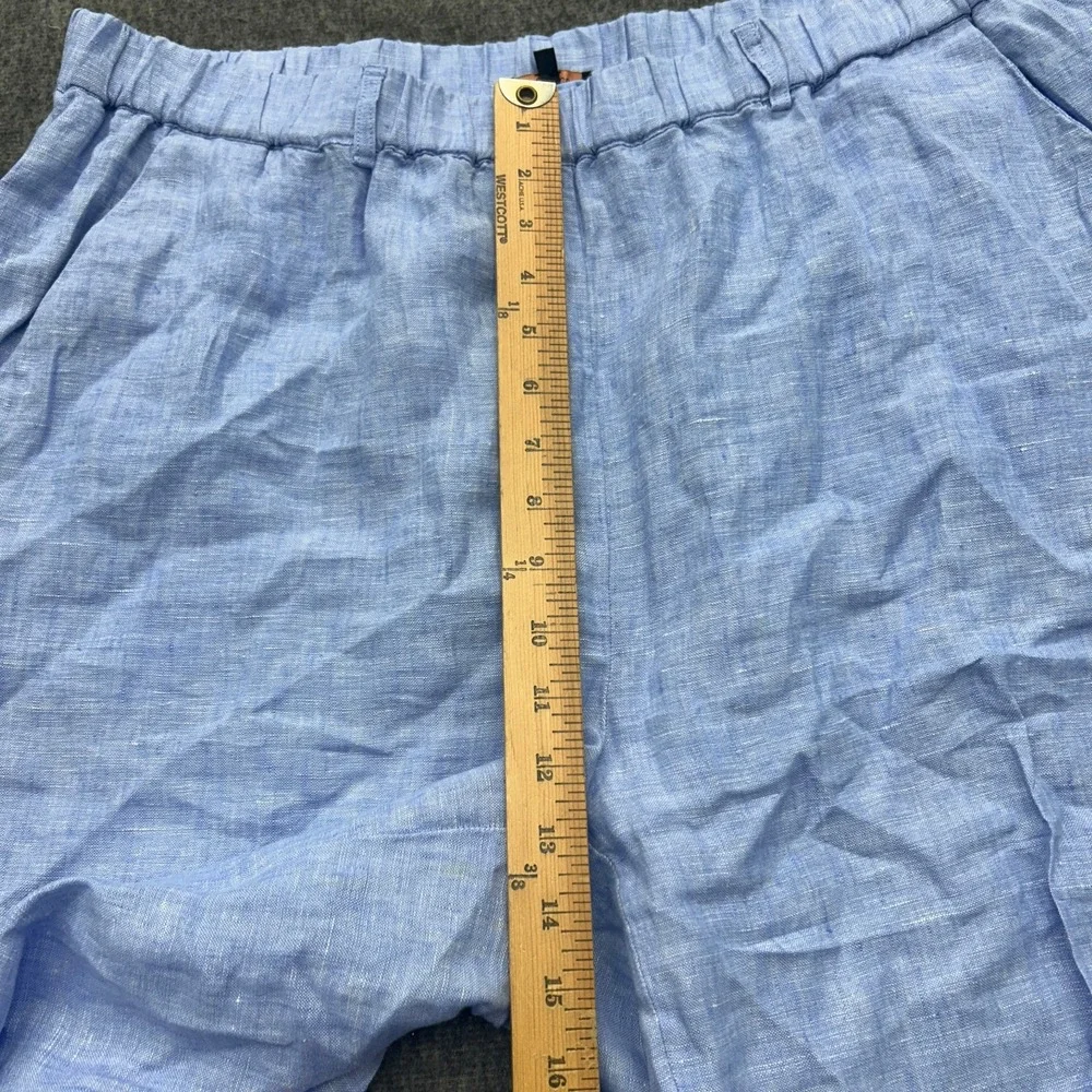 Quince European Linen Pants Womens XL French Blue Elastic Waist Pocket